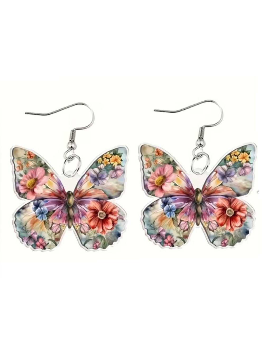 ✨3/$20 Butterfly Acrylic Multi-Color Adorable Drop Earrings